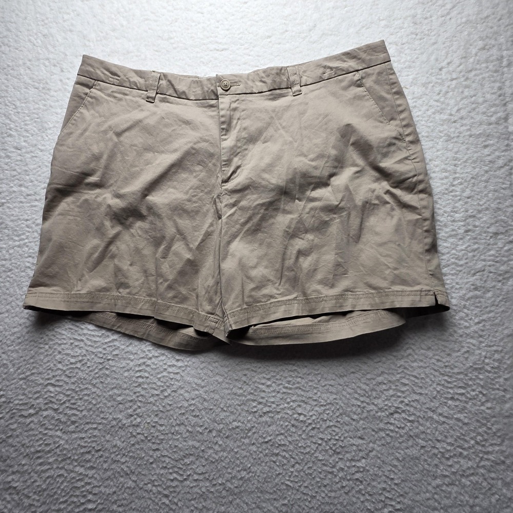 Magellan Outdoors Shorts Womens Plus 24 Beige Chino Twill Stretch Casual Summer